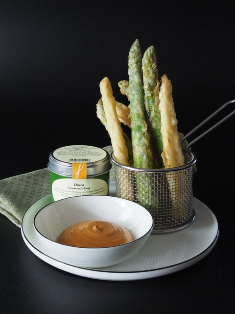 Spargel-Tempura mit Ducca-Mayonnaise - www.altesgewuerzamt.de