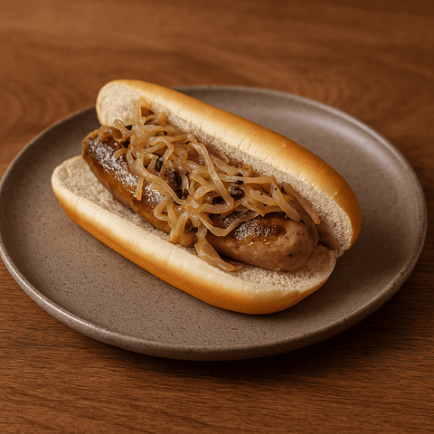 Cevapcici im Hot-Dog-Bun mit Apfel-Zwiebel Relish und frisch fermentierten Pfeffer - www.altesgewuerzamt.de