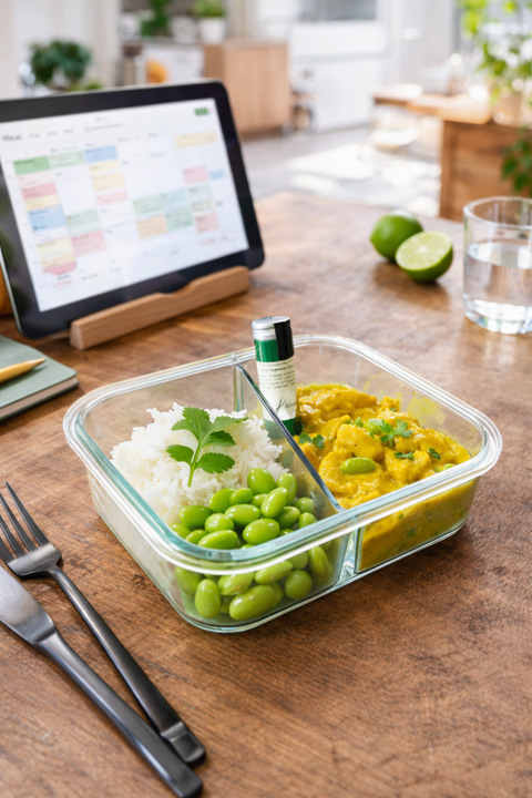 Hähnchen-Kokos-Curry „Anapurna“ mit Sojabohnen und Basmati Reis - www.altesgewuerzamt.de