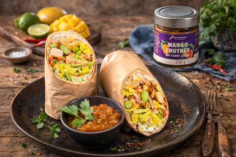 Chicken-Wrap Asia Style mit „AGA“ Mango-Chutney - www.altesgewuerzamt.de