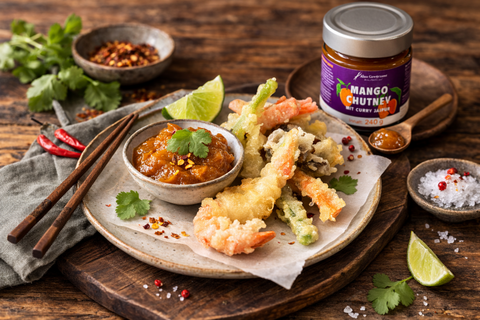 Garnelen und Gemüse Tempura mit „AGA“ Mango-Chutney - www.altesgewuerzamt.de