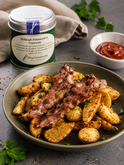 Knusprige Bacon-Kartoffeln mit Dip