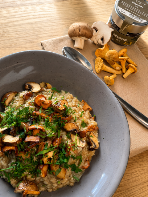 Pilzrisotto mit Würzpaste Pilze