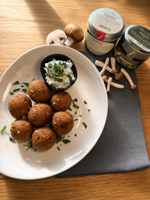 Pilzfalafel mit Kichererbsen und Würzpaste Pilze