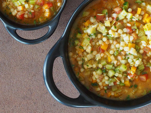 Minestrone mit Fregola Sarda mit Würzpaste Tomate - www.altesgewuerzamt.de