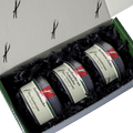 Franzbrötchen gift box opened – cinnamon-flower sugar, vanilla-tonka sugar and cardamom sugar