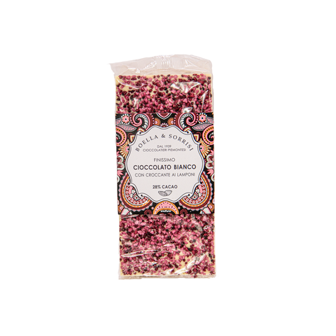 Weiße Schokolade mit Himbeer-Krokant, 80 g